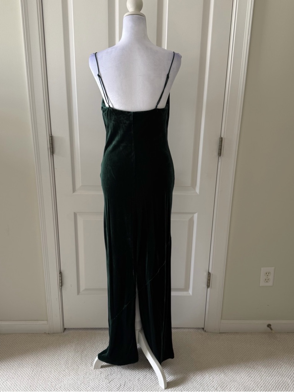 Banana Republic Emerald Green “Rita”Velvet Maxi Slip Dress - Picture 3 of 6